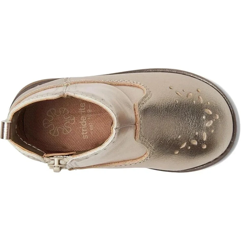 Stride Rite SR Stella BG034202 Boots Toddler Gold Leather Ankle Bootie ZOGG709